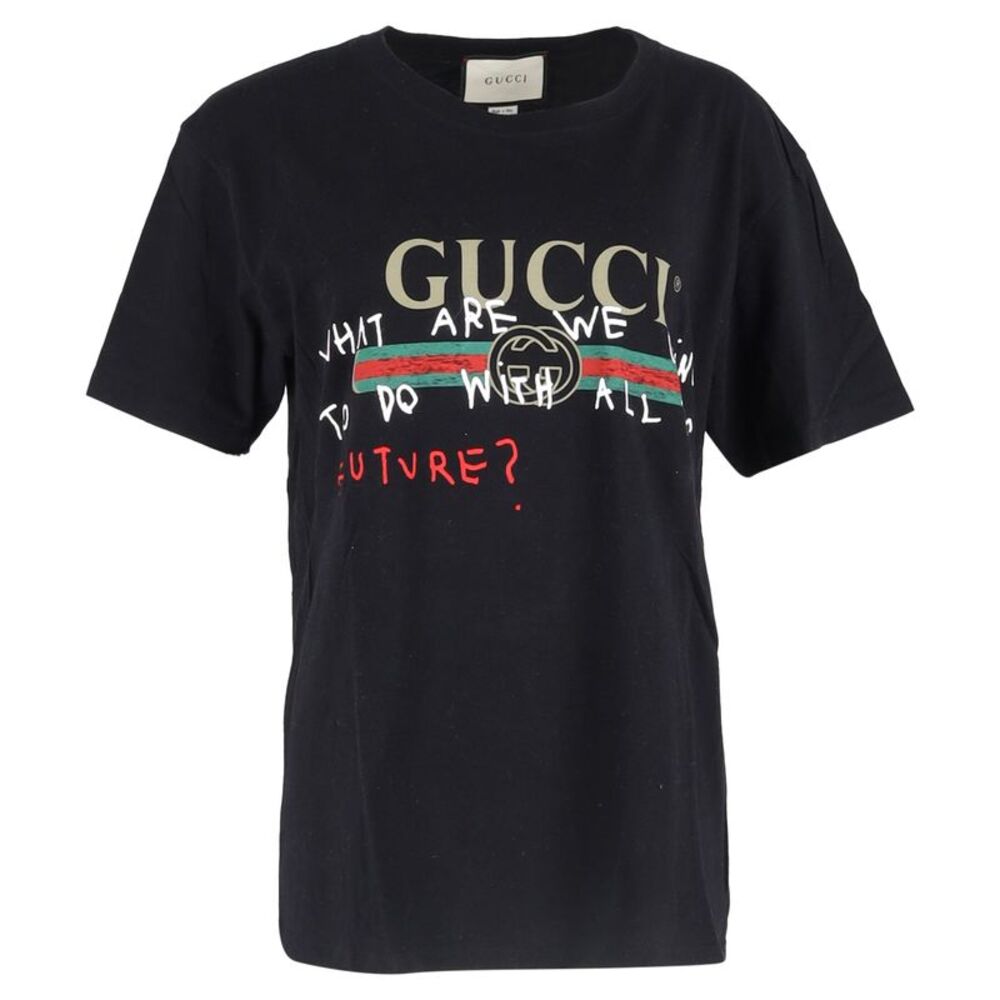 Gucci Logo-Printed T-Shirt in Black Cotton